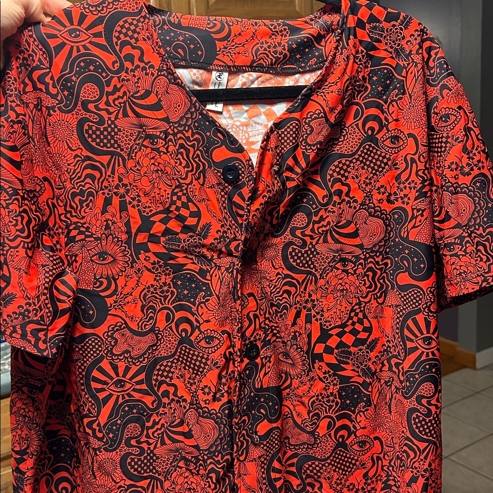 Red and Black Men's festival outfit